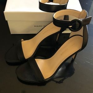 Marc Fisher Leather Sandals w/Ankle Strap - Bettye